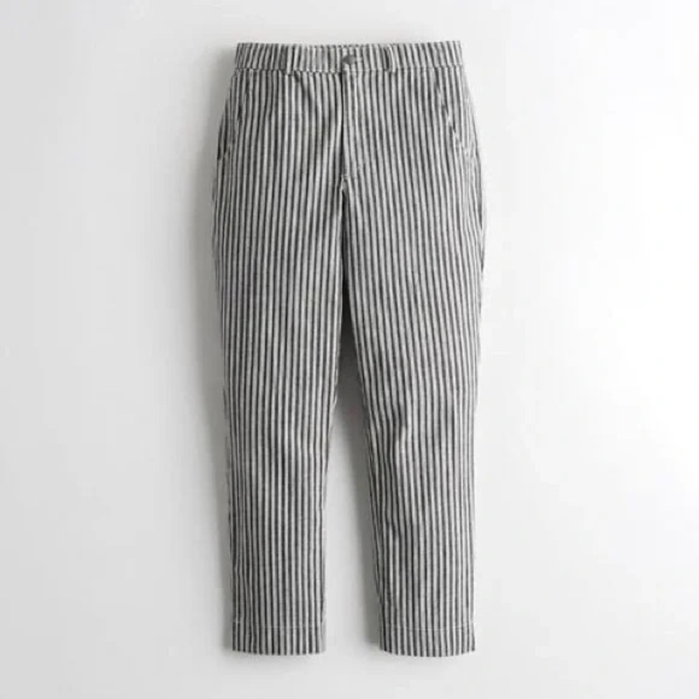 HOLLISTER ultra high rise striped trouser cotton pants medium